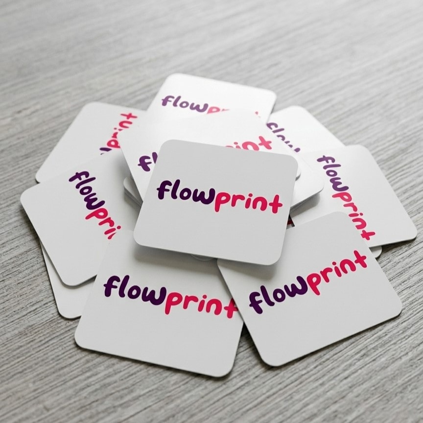 Adhesivos cuadrados con las esquinas redondeadas