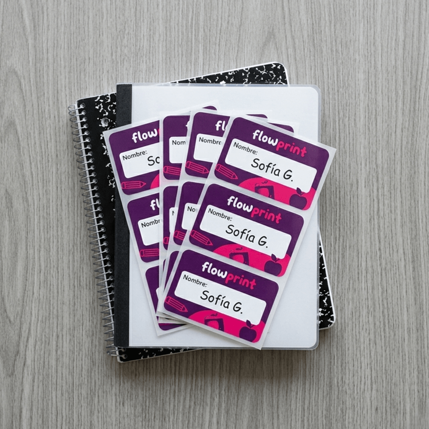 Adhesivos escolares con nombre